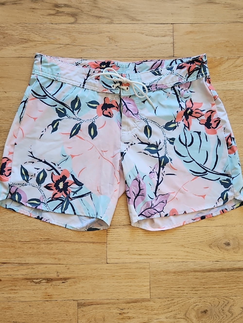 Carve Designs Floral Pastel Pink Blue Swim Shorts